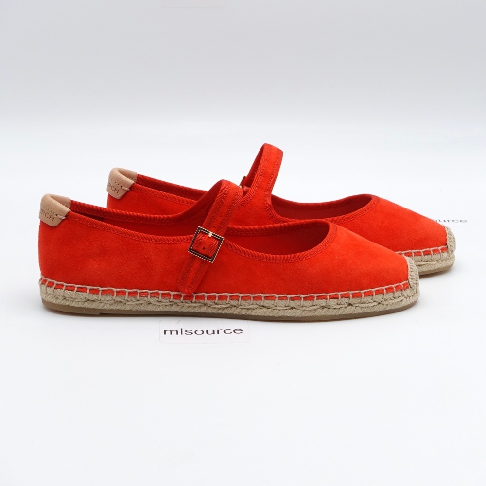 NEW Tory Burch Mary Jane Espadrilles Women's 169894-600 Blazing Red/Natural - Picture 2 of 16